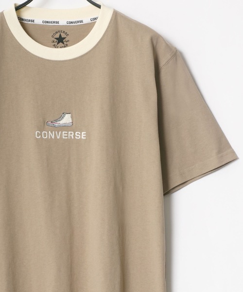 CONVERSE(コンバース)の「CONVERSE/コンバース リンガー ワンポイント シューズ ロゴ 刺繍 Tシャツ(Tシャツ/カットソー・メンズ・ホワイト/ブラック/ベージュ/サックスブルー/グリーン系その他/ホワイト系その他/ブラック系その他/ブルー系その他・M/L)」の5枚目の写真