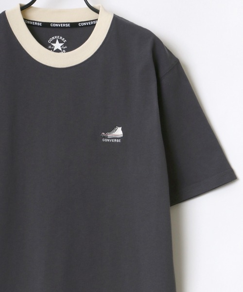 CONVERSE(コンバース)の「CONVERSE/コンバース リンガー ワンポイント シューズ ロゴ 刺繍 Tシャツ(Tシャツ/カットソー・メンズ・ホワイト/ブラック/ベージュ/サックスブルー/グリーン系その他/ホワイト系その他/ブラック系その他/ブルー系その他・M/L)」の4枚目の写真
