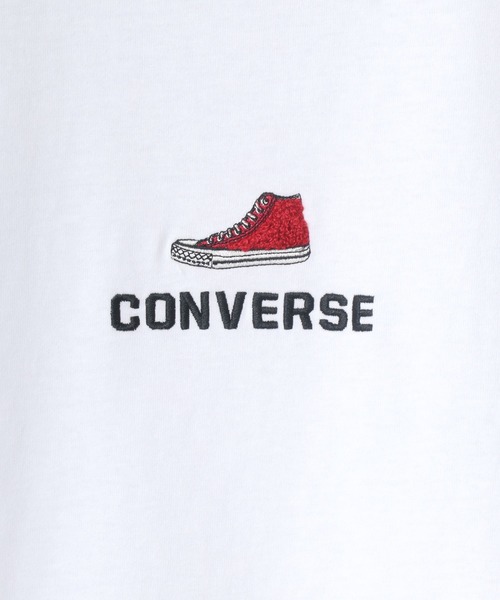CONVERSE(コンバース)の「CONVERSE/コンバース リンガー ワンポイント シューズ ロゴ 刺繍 Tシャツ(Tシャツ/カットソー・メンズ・ホワイト/ブラック/ベージュ/サックスブルー/グリーン系その他/ホワイト系その他/ブラック系その他/ブルー系その他・M/L)」の16枚目の写真