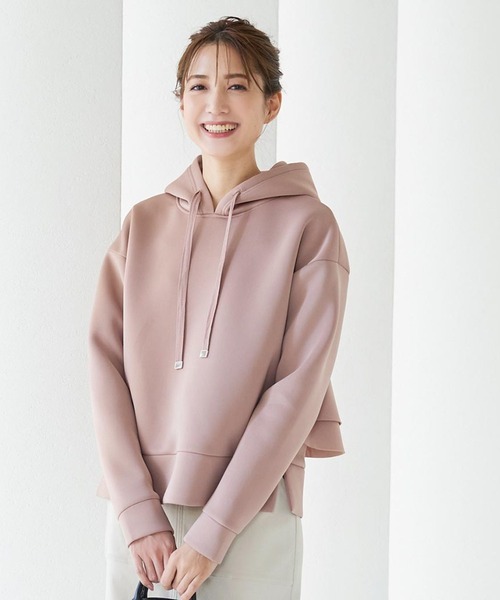 KOBE LETTUCE（コウベレタス）の「バックフリルダイバーパーカー（パーカー・レディース・ブラック/グレー系その他/アイボリー/ホワイト系その他/ブラック系その他/ダークグリーン/グリーン系その他/グレー系その他2/オレンジ系その他/オレンジ系その他2/ピンク系その他/ピンクベージュ・FREE/1/2）」の11枚目の写真