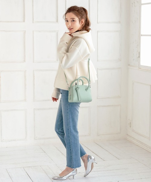 KOBE LETTUCE（コウベレタス）の「バックフリルダイバーパーカー（パーカー・レディース・ブラック/グレー系その他/アイボリー/ホワイト系その他/ブラック系その他/ダークグリーン/グリーン系その他/グレー系その他2/オレンジ系その他/オレンジ系その他2/ピンク系その他/ピンクベージュ・FREE/1/2）」の19枚目の写真