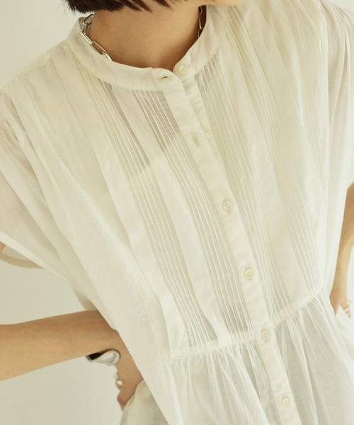 Auntie Rosa Holiday（アンティローザホリデー）の「【着回しできる！】ピンタックシャツワンピース（シャツワンピース・レディース・ブラック/オフホワイト/ピンク/イエロー/モカ・FREE）」の9枚目の写真