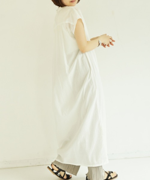 Auntie Rosa Holiday（アンティローザホリデー）の「【着回しできる！】ピンタックシャツワンピース（シャツワンピース・レディース・ブラック/オフホワイト/ピンク/イエロー/モカ・FREE）」の8枚目の写真