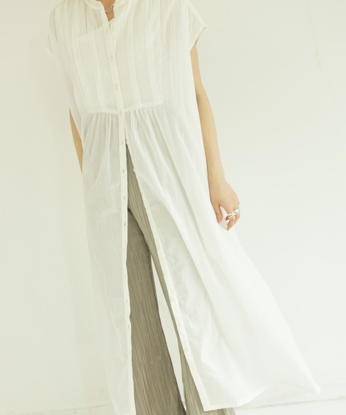 Auntie Rosa Holiday（アンティローザホリデー）の「【着回しできる！】ピンタックシャツワンピース（シャツワンピース・レディース・ブラック/オフホワイト/ピンク/イエロー/モカ・FREE）」の12枚目の写真