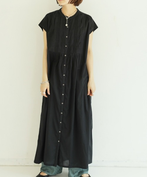 Auntie Rosa Holiday（アンティローザホリデー）の「【着回しできる！】ピンタックシャツワンピース（シャツワンピース・レディース・ブラック/オフホワイト/ピンク/イエロー/モカ・FREE）」の14枚目の写真