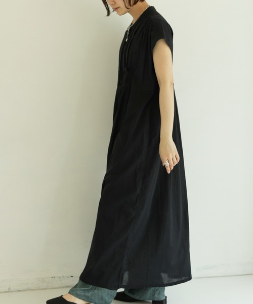 Auntie Rosa Holiday（アンティローザホリデー）の「【着回しできる！】ピンタックシャツワンピース（シャツワンピース・レディース・ブラック/オフホワイト/ピンク/イエロー/モカ・FREE）」の15枚目の写真