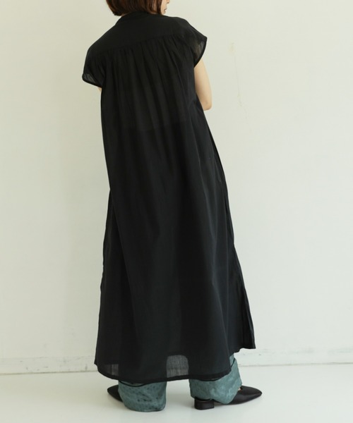 Auntie Rosa Holiday（アンティローザホリデー）の「【着回しできる！】ピンタックシャツワンピース（シャツワンピース・レディース・ブラック/オフホワイト/ピンク/イエロー/モカ・FREE）」の16枚目の写真