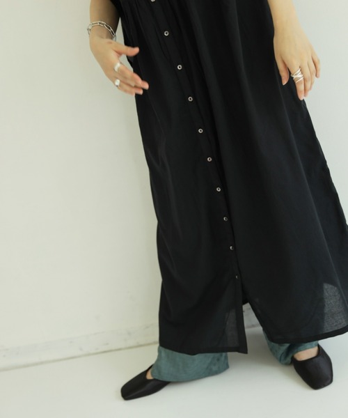 Auntie Rosa Holiday（アンティローザホリデー）の「【着回しできる！】ピンタックシャツワンピース（シャツワンピース・レディース・ブラック/オフホワイト/ピンク/イエロー/モカ・FREE）」の17枚目の写真