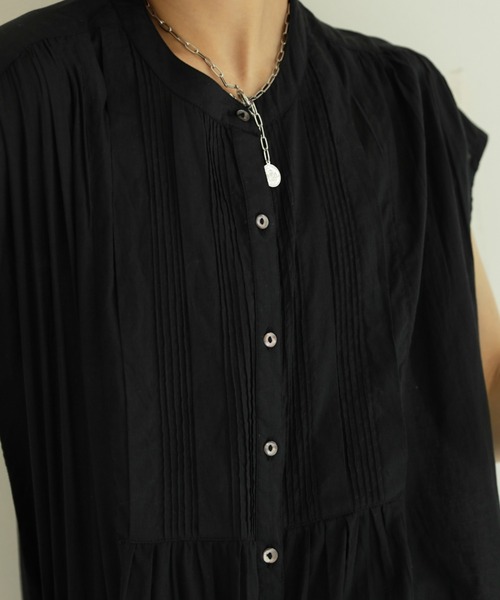 Auntie Rosa Holiday（アンティローザホリデー）の「【着回しできる！】ピンタックシャツワンピース（シャツワンピース・レディース・ブラック/オフホワイト/ピンク/イエロー/モカ・FREE）」の18枚目の写真