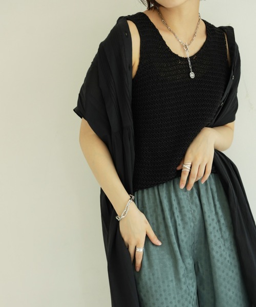 Auntie Rosa Holiday（アンティローザホリデー）の「【着回しできる！】ピンタックシャツワンピース（シャツワンピース・レディース・ブラック/オフホワイト/ピンク/イエロー/モカ・FREE）」の20枚目の写真