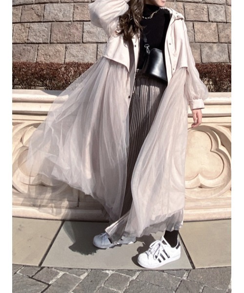 rienda（リエンダ）の「チュールモッズコート（モッズコート・レディース・ブラック/カーキ/ライトベージュ・FREE）」の15枚目の写真