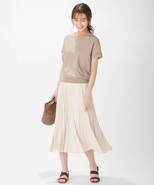 J.PRESS Ladies(J.プレス レディス)の「【洗える】レーヨンストレッチバックボタン ニット(ニット/セーター・レディース・ホワイト系1/ブラウン系/ブラウン系1/サックスブルー系/イエロー系/ピンク系・SMALL)」の8枚目の写真