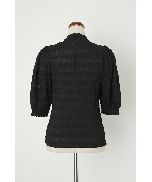 SLY（スライ）の「PUFF SLEEVE LACE TOPS/パフスリーブレーストップス（Tシャツ/カットソー・レディース・ベージュ/ブラック/グリーン/ライトパープル・FREE）」の7枚目の写真