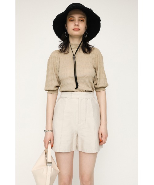 SLY（スライ）の「PUFF SLEEVE LACE TOPS/パフスリーブレーストップス（Tシャツ/カットソー・レディース・ベージュ/ブラック/グリーン/ライトパープル・FREE）」の14枚目の写真