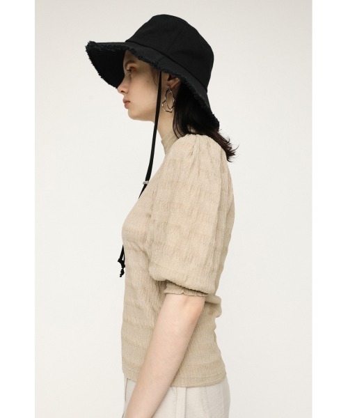 SLY（スライ）の「PUFF SLEEVE LACE TOPS/パフスリーブレーストップス（Tシャツ/カットソー・レディース・ベージュ/ブラック/グリーン/ライトパープル・FREE）」の17枚目の写真