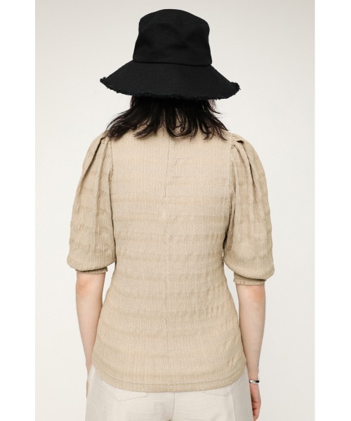 SLY（スライ）の「PUFF SLEEVE LACE TOPS/パフスリーブレーストップス（Tシャツ/カットソー・レディース・ベージュ/ブラック/グリーン/ライトパープル・FREE）」の18枚目の写真