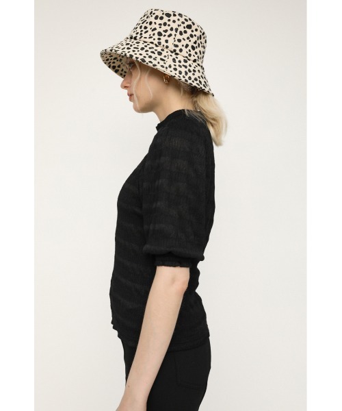 SLY（スライ）の「PUFF SLEEVE LACE TOPS/パフスリーブレーストップス（Tシャツ/カットソー・レディース・ベージュ/ブラック/グリーン/ライトパープル・FREE）」の12枚目の写真