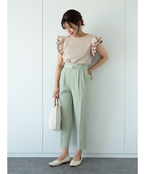 ELENCARE DUE（エレンカーレデュエ）の「・ELENCARE DUE プリーツ×ラッフルブラウス＊（シャツ/ブラウス・レディース・アイボリー/ブラック/グレイッシュベージュ/ライトグリーン・FREE）」の10枚目の写真