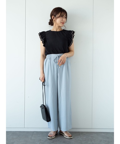 ELENCARE DUE（エレンカーレデュエ）の「・ELENCARE DUE プリーツ×ラッフルブラウス＊（シャツ/ブラウス・レディース・アイボリー/ブラック/グレイッシュベージュ/ライトグリーン・FREE）」の15枚目の写真