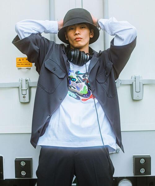 green label relaxing（グリーンレーベルリラクシング）の「OLT【 WEB限定 】[ GLR/ -or ] オーバー サイズ CPO 半袖 シャツ ユニセックス セットアップ可能（シャツ/ブラウス・メンズ・ライトブルー/ベージュ/ダークグレー・L/S/M）」の2枚目の写真