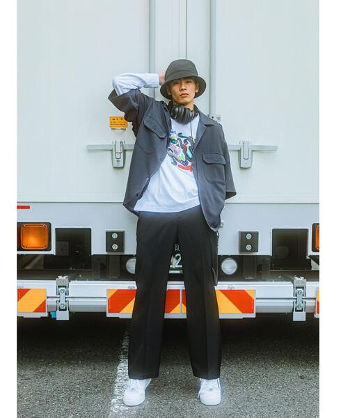 green label relaxing（グリーンレーベルリラクシング）の「OLT【 WEB限定 】[ GLR/ -or ] オーバー サイズ CPO 半袖 シャツ ユニセックス セットアップ可能（シャツ/ブラウス・メンズ・ライトブルー/ベージュ/ダークグレー・L/S/M）」の8枚目の写真