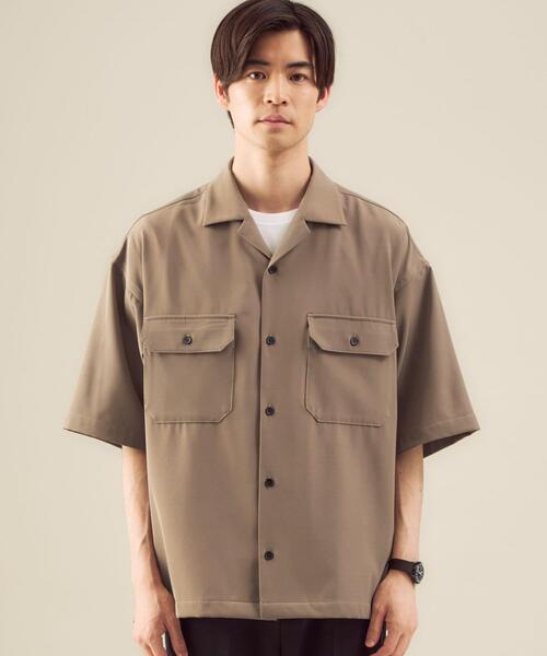 green label relaxing（グリーンレーベルリラクシング）の「OLT【 WEB限定 】[ GLR/ -or ] オーバー サイズ CPO 半袖 シャツ ユニセックス セットアップ可能（シャツ/ブラウス・メンズ・ライトブルー/ベージュ/ダークグレー・L/S/M）」の9枚目の写真