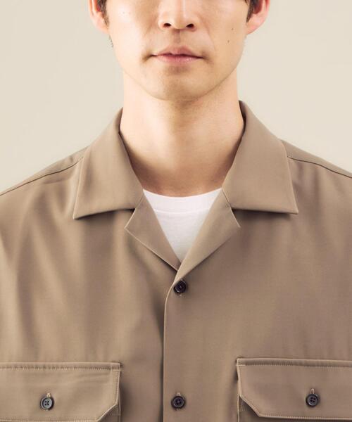 green label relaxing（グリーンレーベルリラクシング）の「OLT【 WEB限定 】[ GLR/ -or ] オーバー サイズ CPO 半袖 シャツ ユニセックス セットアップ可能（シャツ/ブラウス・メンズ・ライトブルー/ベージュ/ダークグレー・L/S/M）」の12枚目の写真