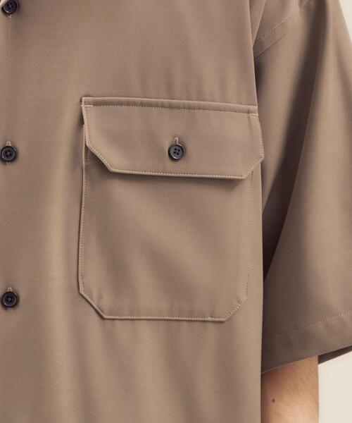 green label relaxing（グリーンレーベルリラクシング）の「OLT【 WEB限定 】[ GLR/ -or ] オーバー サイズ CPO 半袖 シャツ ユニセックス セットアップ可能（シャツ/ブラウス・メンズ・ライトブルー/ベージュ/ダークグレー・L/S/M）」の15枚目の写真