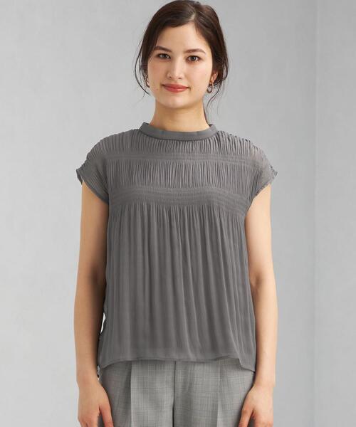 green label relaxing（グリーンレーベルリラクシング）の「CS SC マジョリカ スタンド ネック プルオーバー カットソー（Tシャツ/カットソー・レディース・ライトピンク/ダークグレー/ナチュラル・FREE）」の6枚目の写真