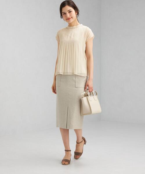 green label relaxing（グリーンレーベルリラクシング）の「CS SC マジョリカ スタンド ネック プルオーバー カットソー（Tシャツ/カットソー・レディース・ライトピンク/ダークグレー/ナチュラル・FREE）」の4枚目の写真