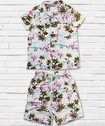 総柄レーヨンアロハシャツ ショートパンツ セットアップ キッズ