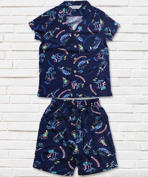THE CASUAL（カジュアル）の「総柄レーヨンアロハシャツ ショートパンツ セットアップ キッズ（シャツ/ブラウス・キッズ・I/G/K/B/L/A/H/E/F/D/C/J・150cm/110cm/120cm/140cm/160cm/130cm）」の6枚目の写真