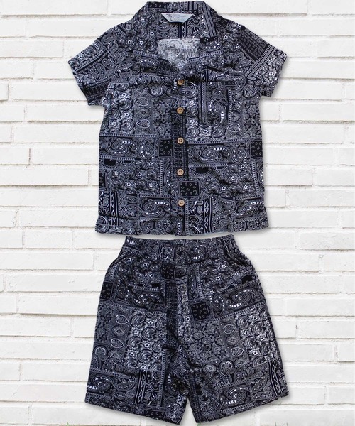 THE CASUAL（カジュアル）の「総柄レーヨンアロハシャツ ショートパンツ セットアップ キッズ（シャツ/ブラウス・キッズ・I/G/K/B/L/A/H/E/F/D/C/J・150cm/110cm/120cm/140cm/160cm/130cm）」の10枚目の写真