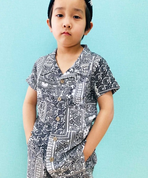 THE CASUAL（カジュアル）の「総柄レーヨンアロハシャツ ショートパンツ セットアップ キッズ（シャツ/ブラウス・キッズ・I/G/K/B/L/A/H/E/F/D/C/J・150cm/110cm/120cm/140cm/160cm/130cm）」の14枚目の写真
