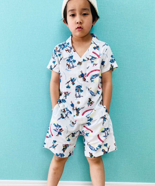 THE CASUAL（カジュアル）の「総柄レーヨンアロハシャツ ショートパンツ セットアップ キッズ（シャツ/ブラウス・キッズ・I/G/K/B/L/A/H/E/F/D/C/J・150cm/110cm/120cm/140cm/160cm/130cm）」の15枚目の写真