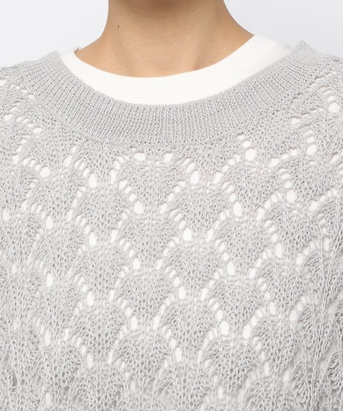 studio CLIP（スタディオクリップ）の「5ゲージ透かし編みSETベスト（ベスト・レディース・オフホワイト/グレー/ライトグレー/ブルー/オレンジ/カーキ・FREE）」の19枚目の写真