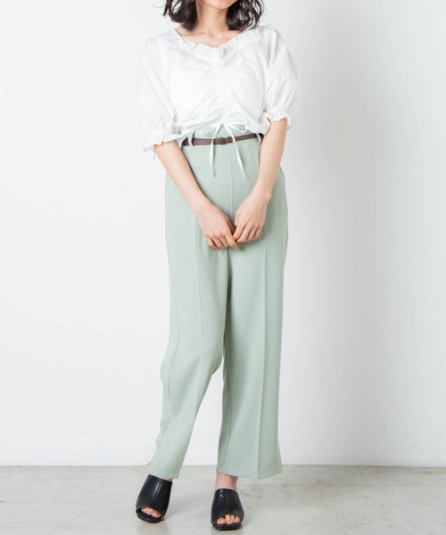 WEGO(ウィゴー)の「WEGO/フロントシャーリングフリルブラウス(シャツ/ブラウス・レディース・ブラック/レッド系その他2/ホワイト・FREE)」の17枚目の写真