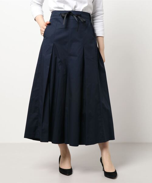 Q（キュー）の「フレアタックパンツ（その他パンツ・レディース・ネイビー/ベージュ・MEDIUM）」の5枚目の写真