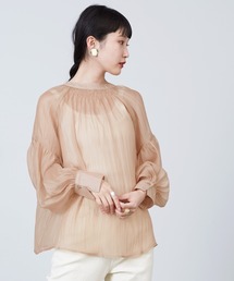 mikke | ボリュームスリーブシアーブラウス(シャツ/ブラウス)