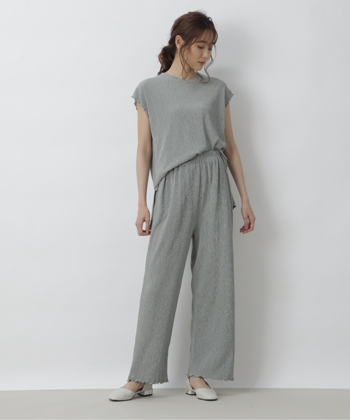 FREE'S MART（フリーズマート）の「楊柳カットソーセットアップ（ワンピース・レディース・ブラック/グレー/ライトグリーン・FREE）」の20枚目の写真