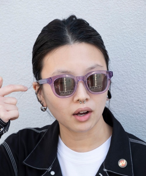 bonjour bonsoir(ボンジュール ボンソワール)の「【bonjour bonsoir】ウェリントン サングラス(サングラス・メンズ・グレー/グリーン/ネイビー/パープル/ピンク・FREE)」の16枚目の写真