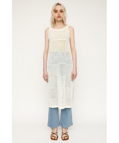 SLY（スライ）の「RUSTIC MG LONG TOPS ミドルゲージ ロング トップス（Tシャツ/カットソー・レディース・アイボリー/ブラウン・FREE）」の4枚目の写真