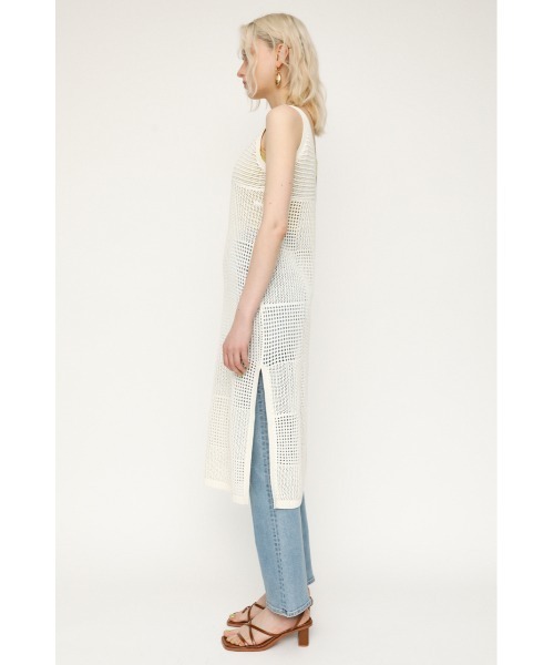 SLY（スライ）の「RUSTIC MG LONG TOPS ミドルゲージ ロング トップス（Tシャツ/カットソー・レディース・アイボリー/ブラウン・FREE）」の5枚目の写真