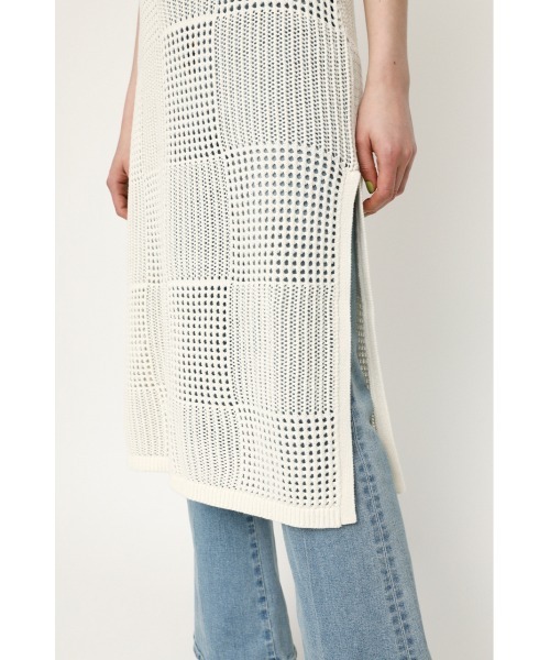 SLY（スライ）の「RUSTIC MG LONG TOPS ミドルゲージ ロング トップス（Tシャツ/カットソー・レディース・アイボリー/ブラウン・FREE）」の10枚目の写真