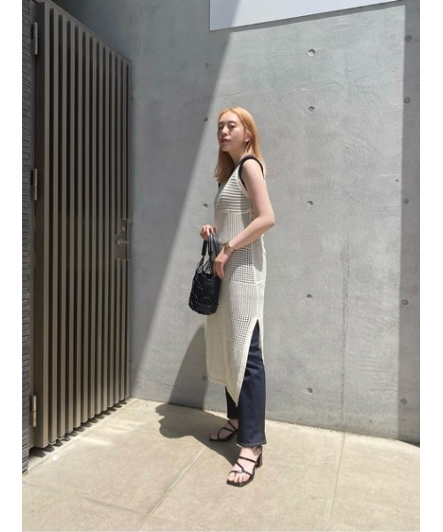 SLY（スライ）の「RUSTIC MG LONG TOPS ミドルゲージ ロング トップス（Tシャツ/カットソー・レディース・アイボリー/ブラウン・FREE）」の18枚目の写真