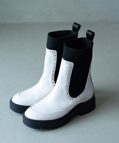 MARECHAL TERRE（マルシャルテル）の「サイドゴアブーツ【レインブーツ使用可】（ブーツ・レディース・ホワイト/ブラック/カーキ/キャメル・22.5cm/23.5cm/24.5cm）」の18枚目の写真