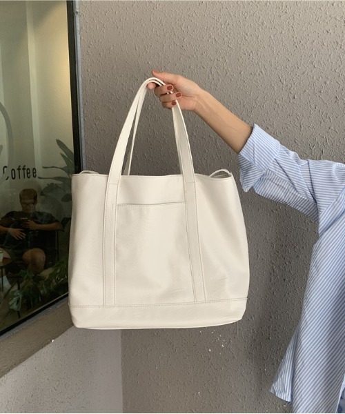 yuue' ( wear )（ユーイ）の「レザートートバッグ（トートバッグ・レディース・ブラック/オフホワイト/グリーン・FREE）」の2枚目の写真
