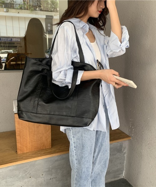 yuue' ( wear )（ユーイ）の「レザートートバッグ（トートバッグ・レディース・ブラック/オフホワイト/グリーン・FREE）」の7枚目の写真
