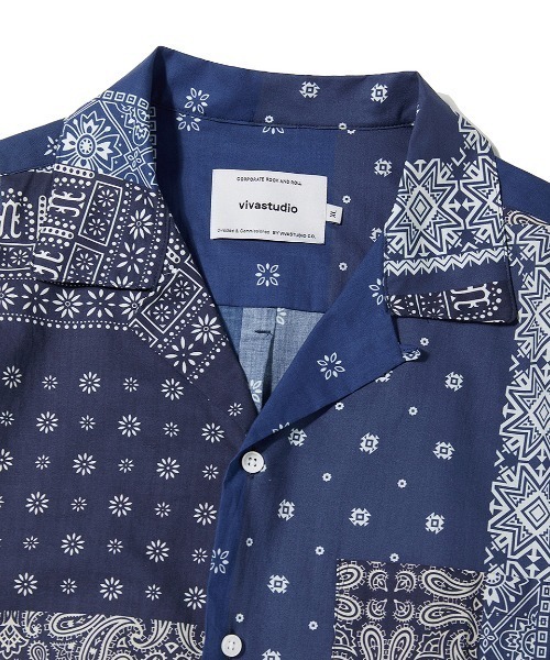 VIVASTUDIO（ビバスタジオ）の「TWO TONE BANDANA SHIRTS（シャツ/ブラウス・メンズ・ブラック/ブルー・MEDIUM/LARGE）」の14枚目の写真