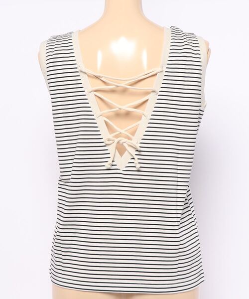 TINA：JOJUN（ティーナジョジュン）の「ボーダー ノースリ カットソー TINA：JOJUN（タンクトップ・レディース・グリーン/ネイビー・M）」の13枚目の写真